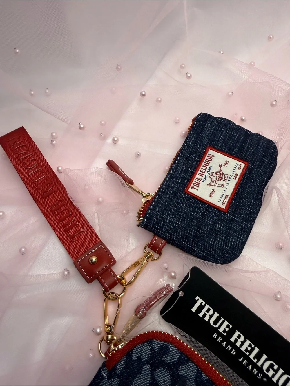 True Religion Denim Leopard-Print Wristlet